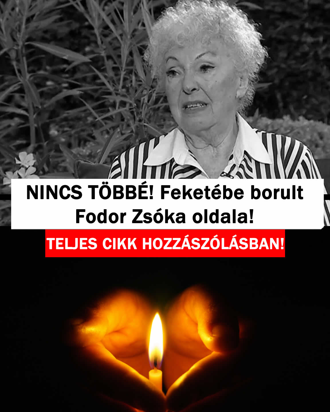 Feketébe borult Fodor Zsóka oldala!