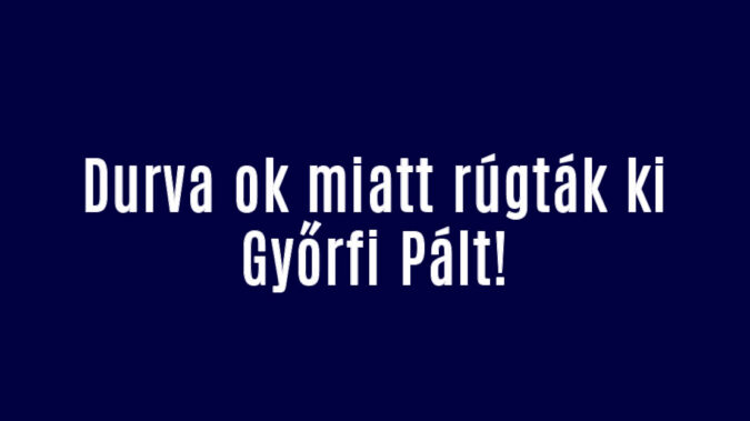 Durva ok miatt rúgták ki Győrfi Pált!